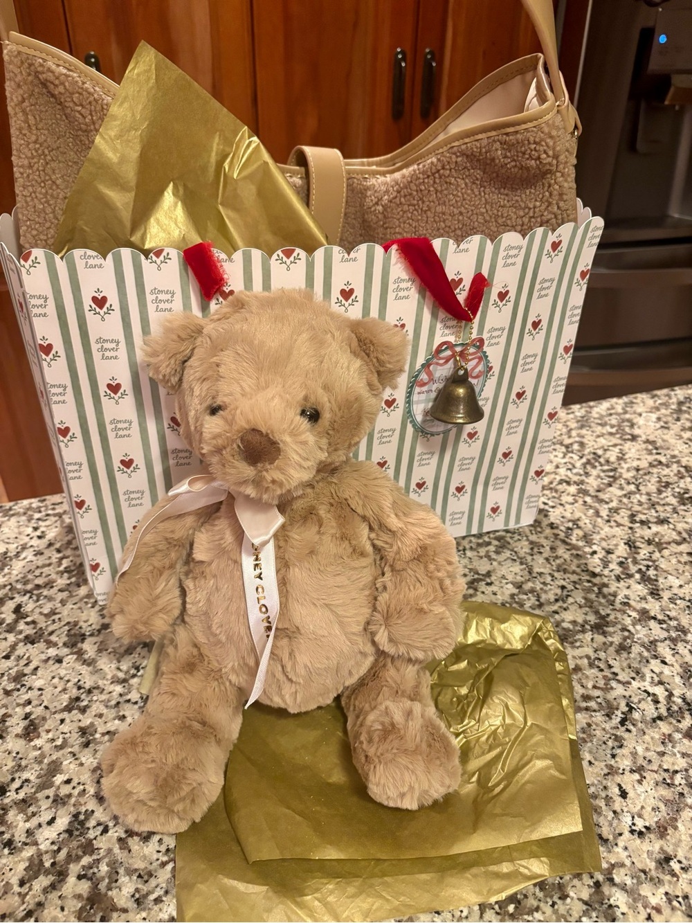 Stoney Clover Lane Sherpa shoulder bag & Teddy Bear